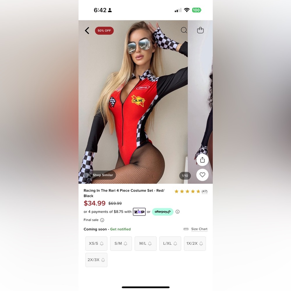 RACER GIRL HALLOWEEN COSTUME